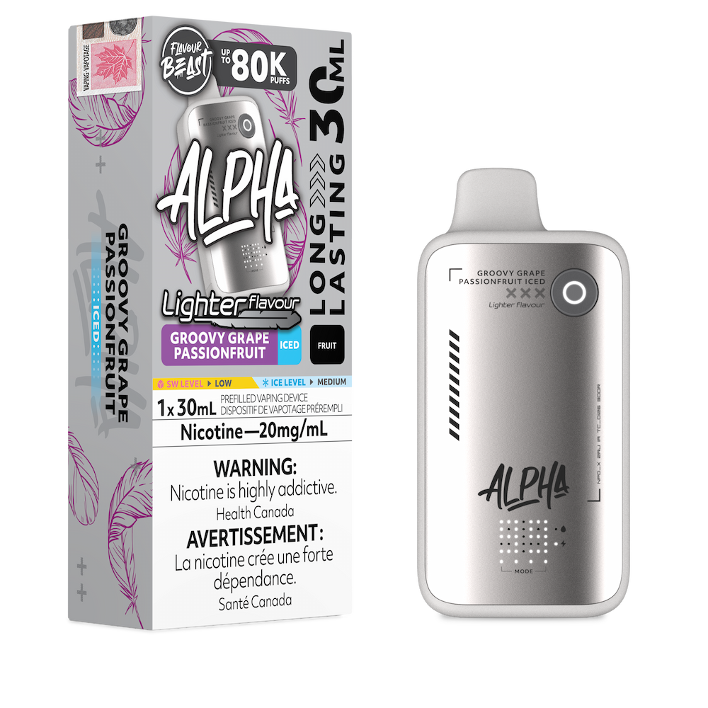 Flavour Beast Alpha Lighter Flavour 80k Puffs Disposable Vape - Groovy Grape Passionfruit Iced
