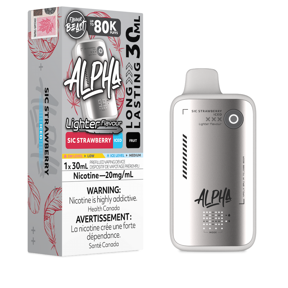 Flavour Beast Alpha Lighter Flavour 80k Puffs Disposable Vape - Sic Strawberry Iced
