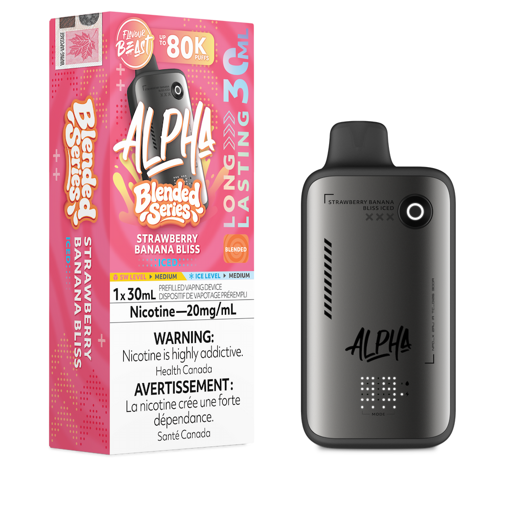 Flavour Beast Alpha Blended Series 80K Puffs Disposable Vape - Strawberry Banana Bliss Iced