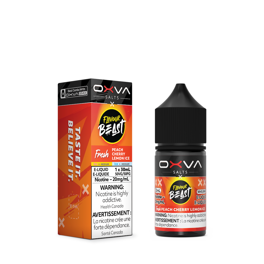Flavour Beast x OXVA Nic Salt Vape Juice - Peach Cherry Lemon Ice (30ml)