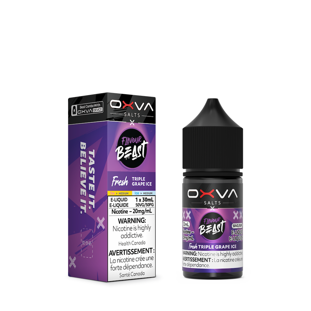 Flavour Beast x OXVA Nic Salt Vape Juice - Triple Grape Ice (30ml)