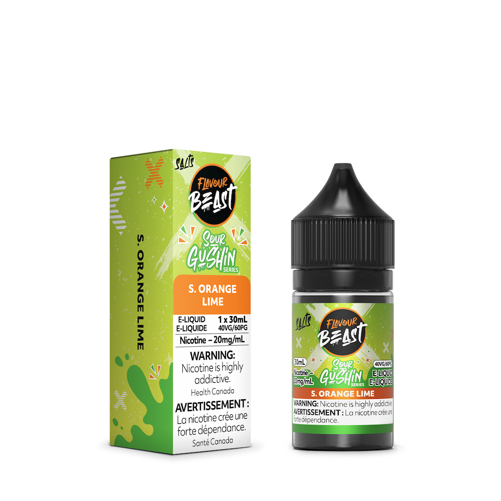 Flavour Beast Salt Nic Vape Juice Sour Gushin - S. Orange Lime (30ml)