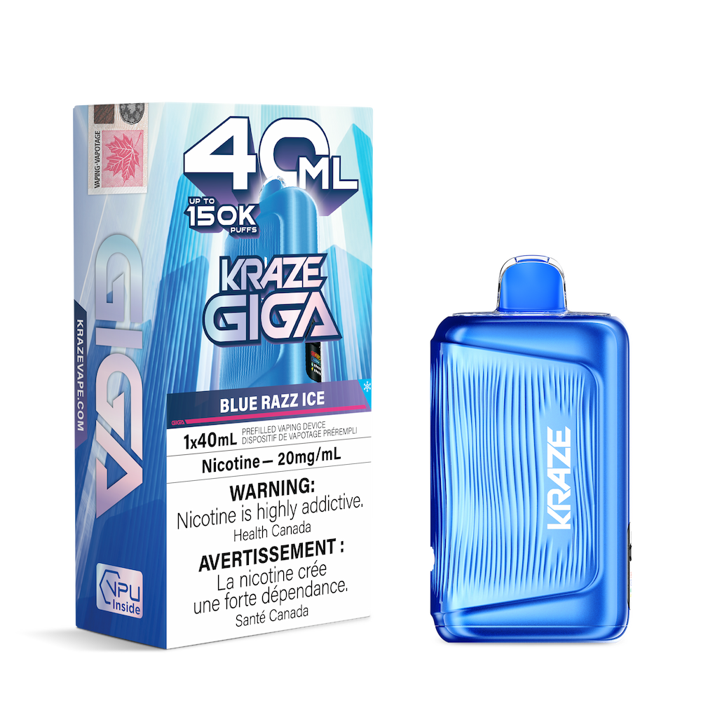 Kraze Giga 150K Puffs Disposable Vape - Blue Razz Ice