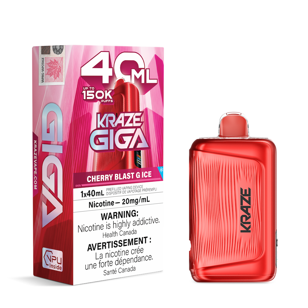 Kraze Giga 150K Puffs Disposable Vape - Cherry Blast G Ice