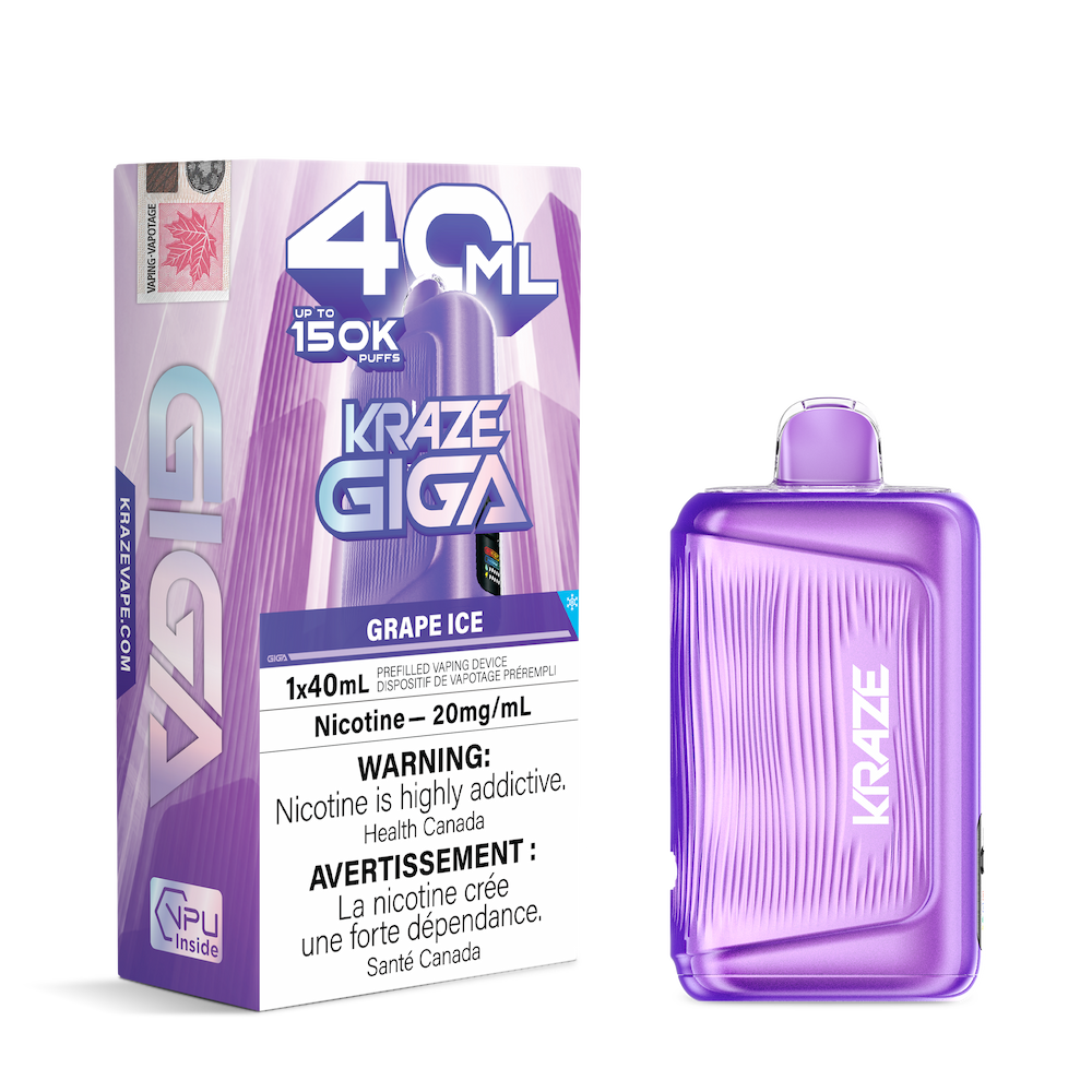 Kraze Giga 150K Puffs Disposable Vape - Grape Ice