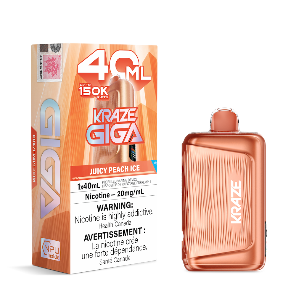 Kraze Giga 150K Puffs Disposable Vape - Juicy Peach Ice