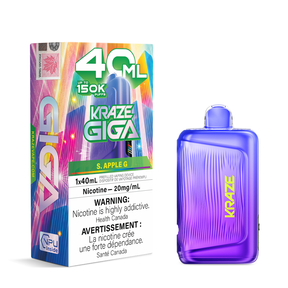 Kraze Giga 150K Puffs Disposable Vape - S. Apple G
