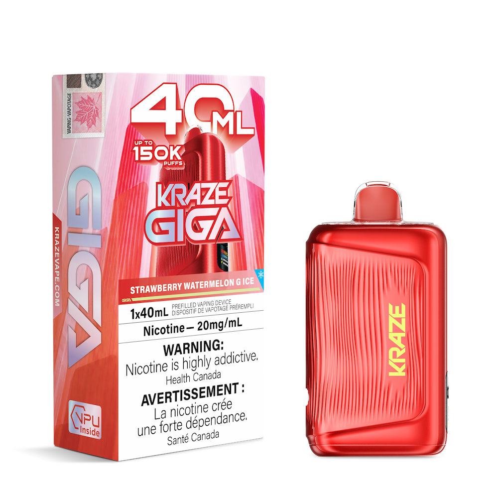 Kraze Giga 150K Puffs Disposable Vape - Strawberry Watermelon G Ice