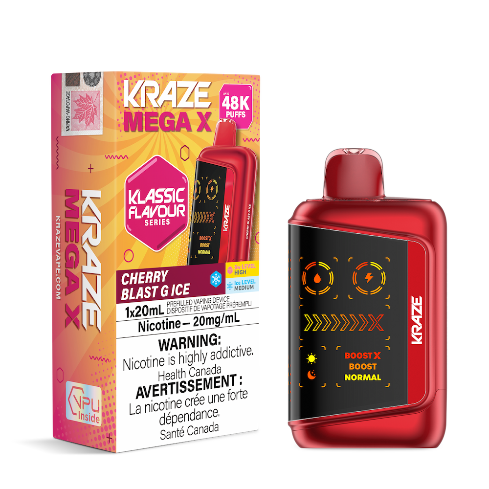 Kraze Mega X 48K Puffs Disposable Vape - Cherry Blast G Ice