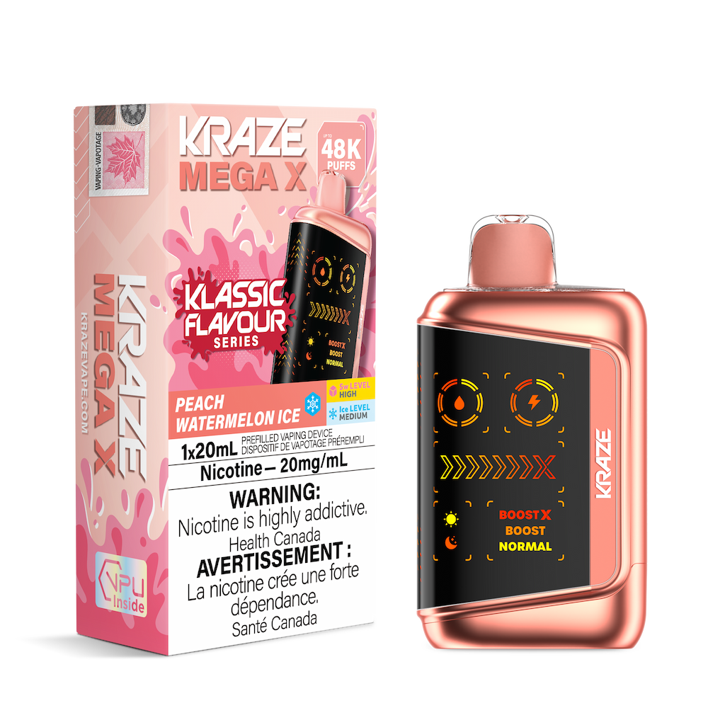 Kraze Mega X 48K Puffs Disposable Vape - Peach Watermelon Ice