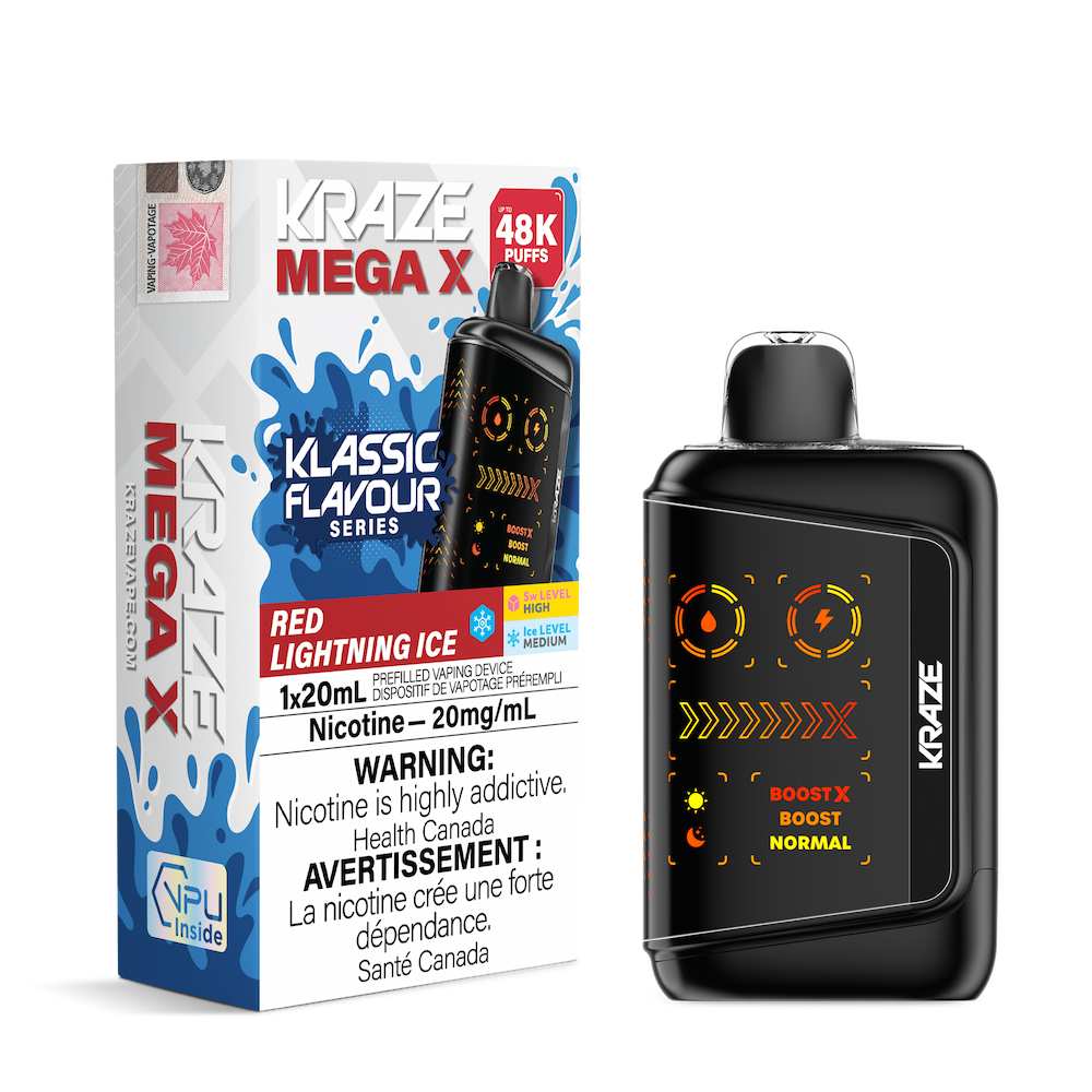 Kraze Mega X 48K Puffs Disposable Vape - Red Lightning Ice