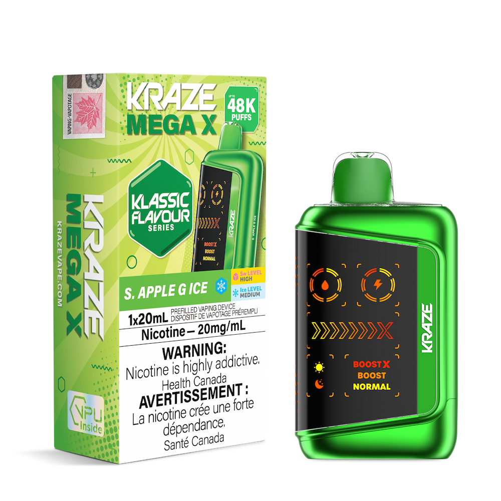 Kraze Mega X 48K Puffs Disposable Vape - S.  Apple G Ice
