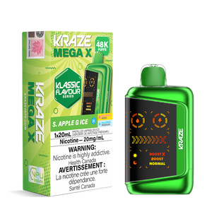 Kraze Mega X 48K Puffs Disposable Vape - S.  Apple G Ice