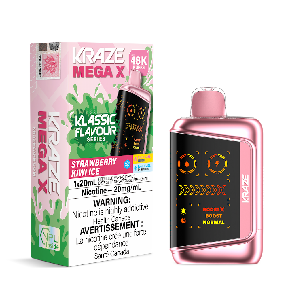 Kraze Mega X 48K Puffs Disposable Vape - Strawberry Kiwi Ice