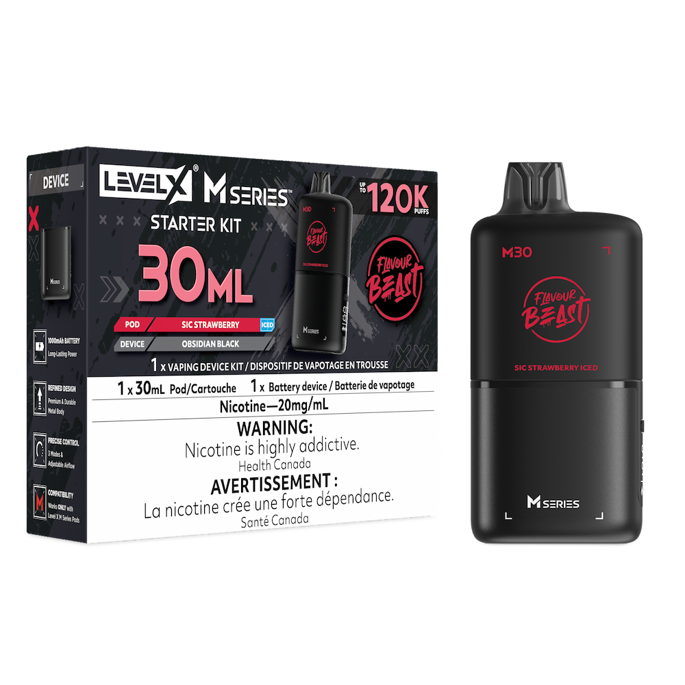 Flavour Beast Level X M Series Starter Kit 120K - Sic Strawberry Iced