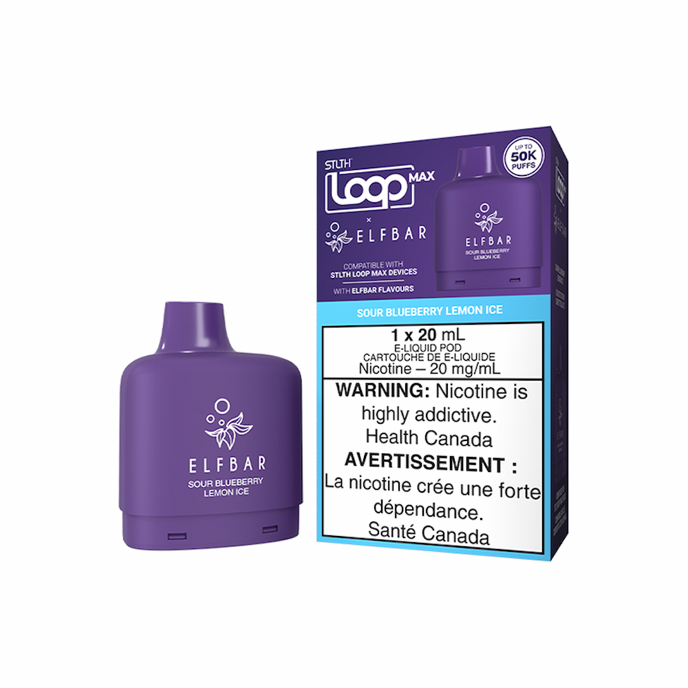 STLTH x Elf Bar 50k Loop Max Pre-filled Vape Pod - Sour Blueberry Lemon