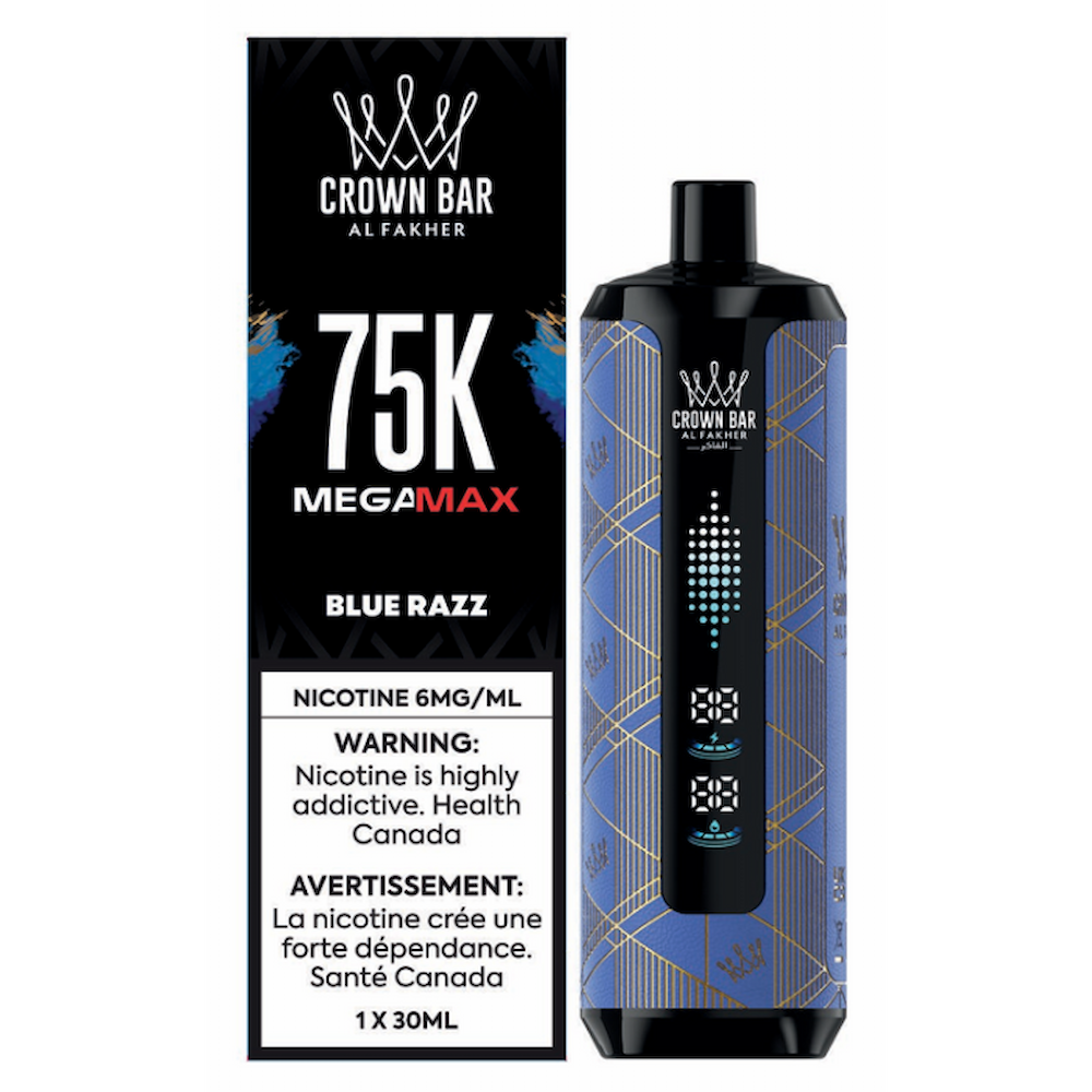 Al Fakher Crown Bar 75K Mega Max Disposable Vape - Blue Razz