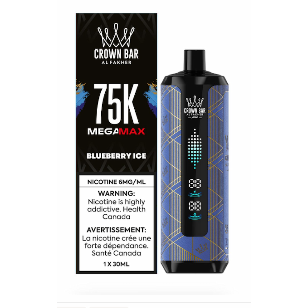 Al Fakher Crown Bar 75K Mega Max Disposable Vape - Blueberry Ice