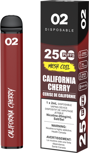 O2 2500 Puffs Disposable Vape - California Cherry