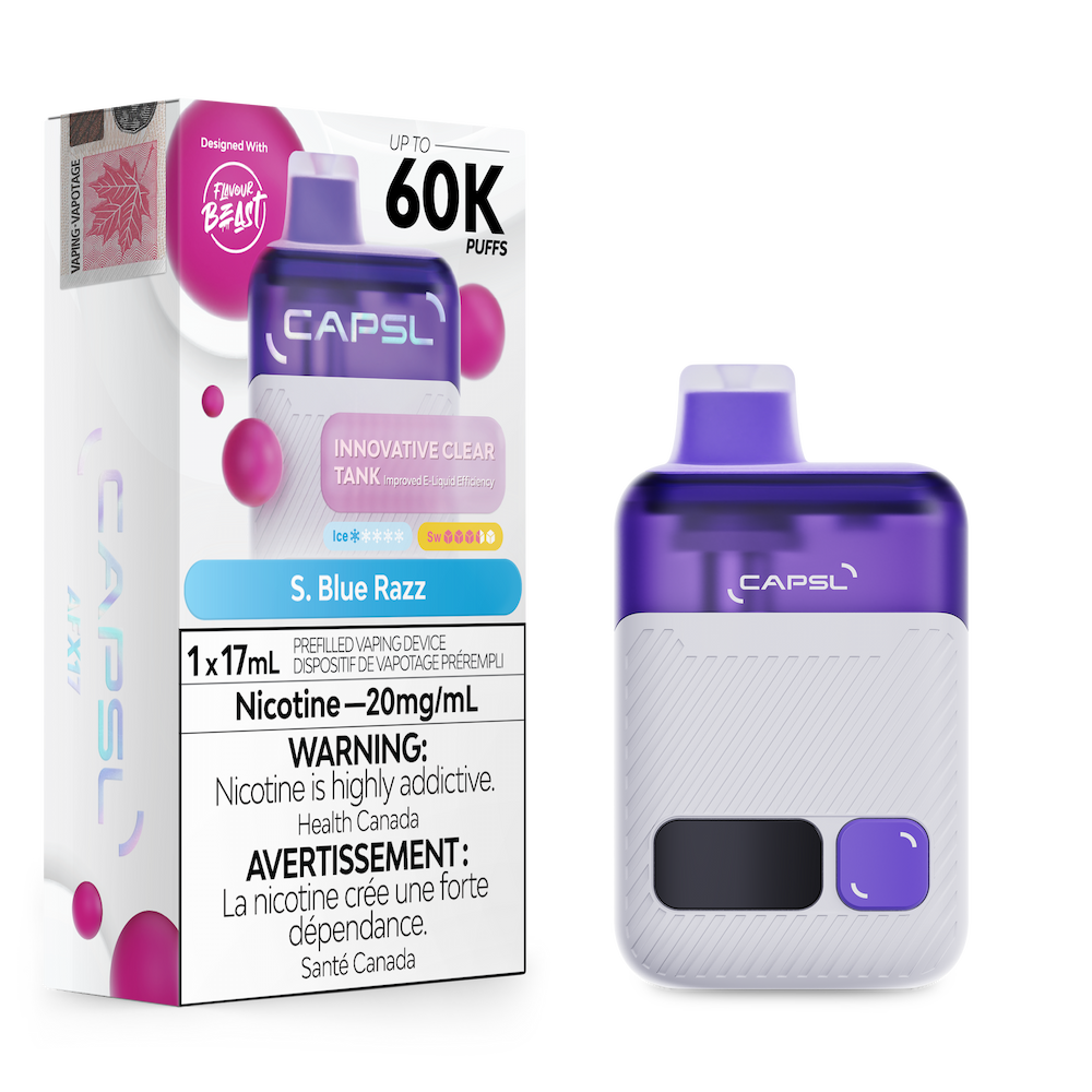 Capsl By Flavour Beast 60K Disposable Vape - S. Blue Razz