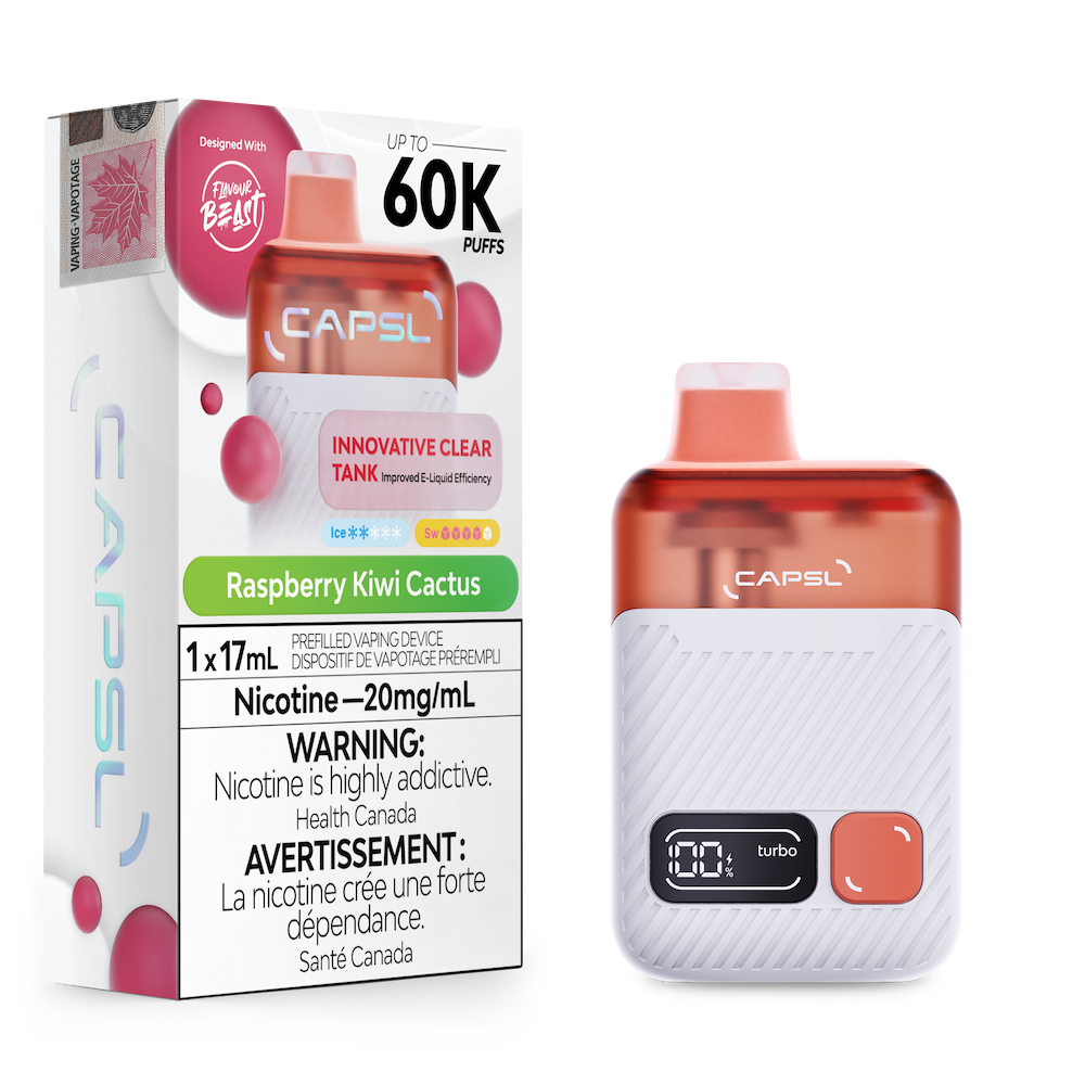 Capsl By Flavour Beast 60K Disposable Vape - Raspberry Kiwi Cactus