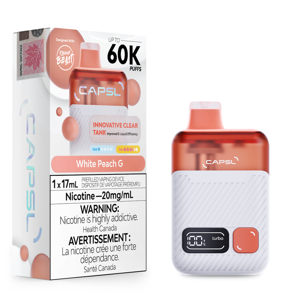 Capsl By Flavour Beast 60K Disposable Vape - White Peach G