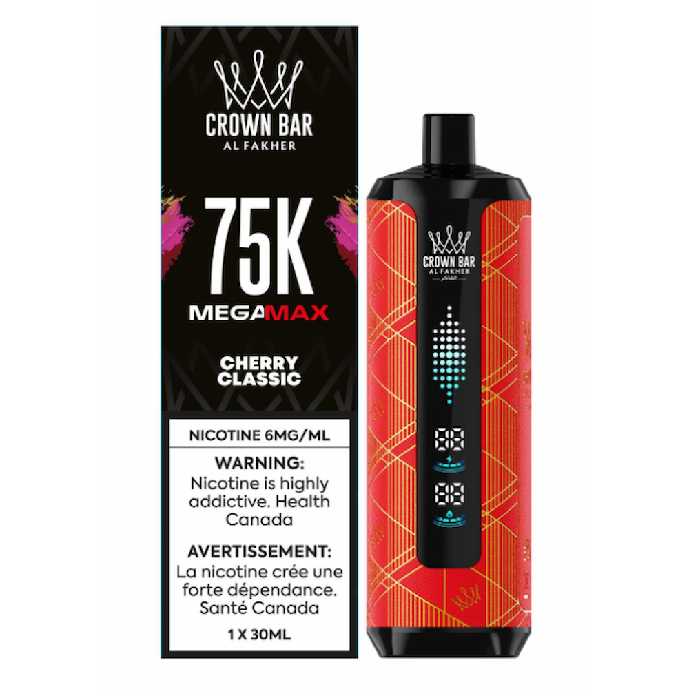 Al Fakher Crown Bar 75K Mega Max Disposable Vape - Cherry Classic