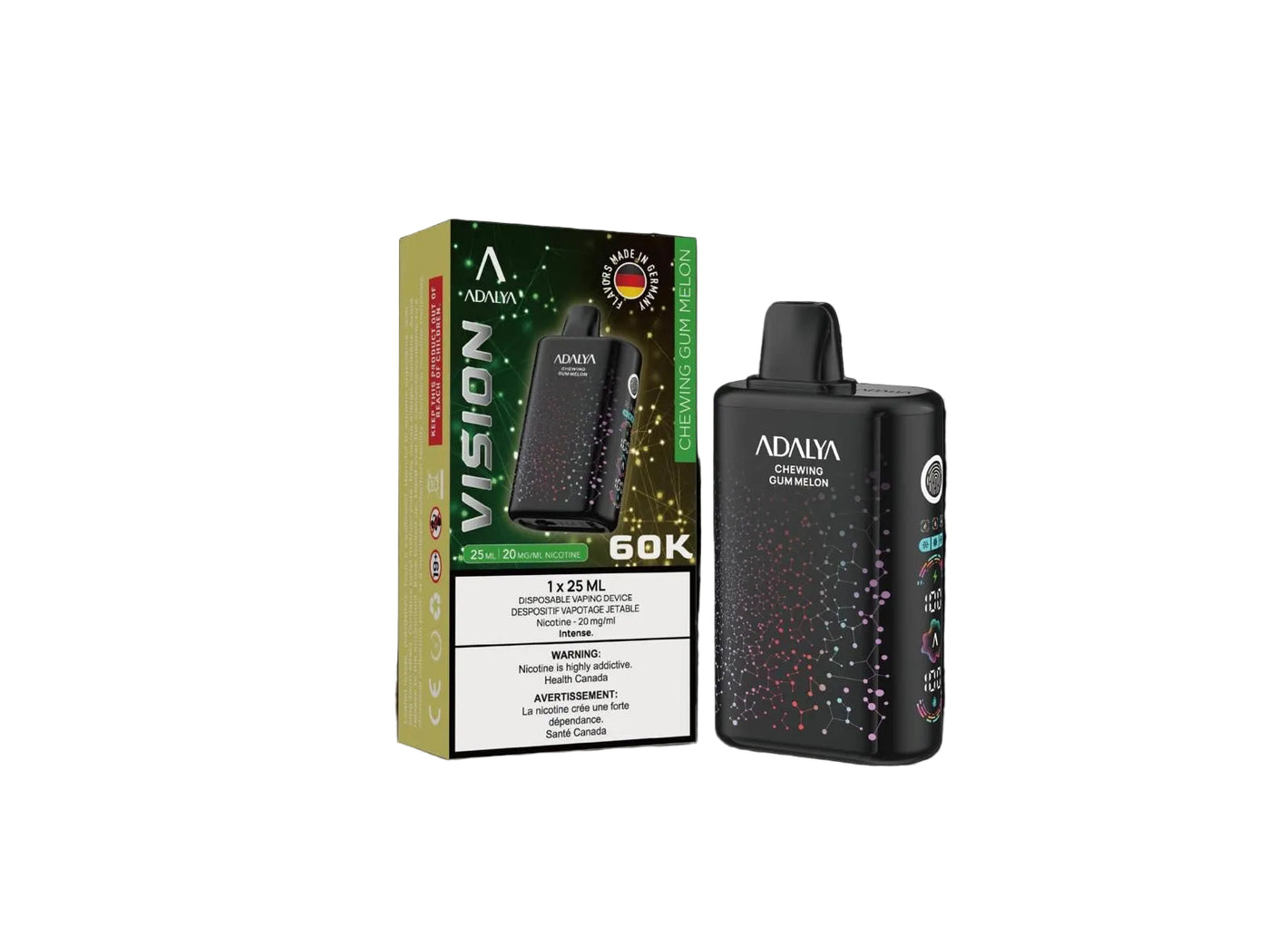 Adalya Vision 60K Disposable Vape - Chewing Gum Melon