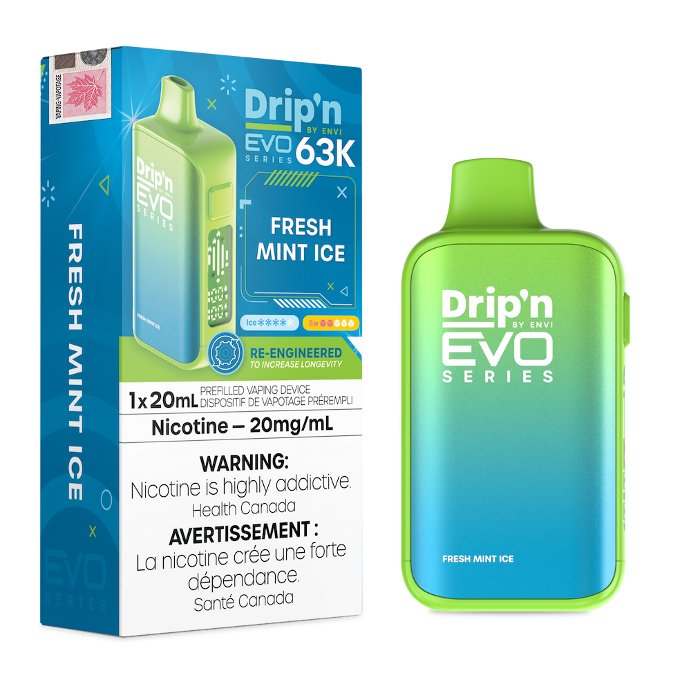 Drip'n By Envi Evo Series 63k Disposable Vape - Fresh Mint Ice