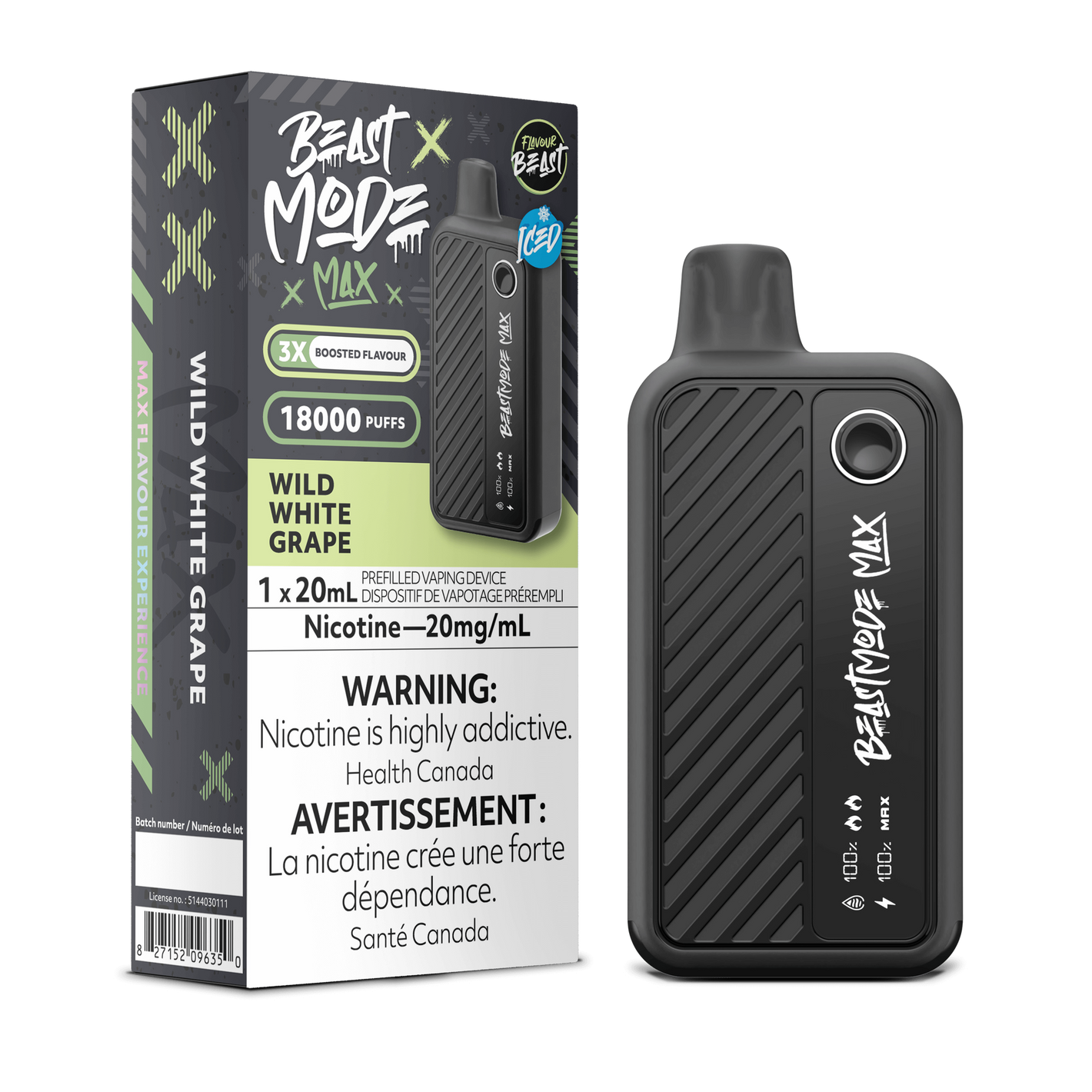 Flavour Beast Beast Mode Max - Wild White Grape Iced