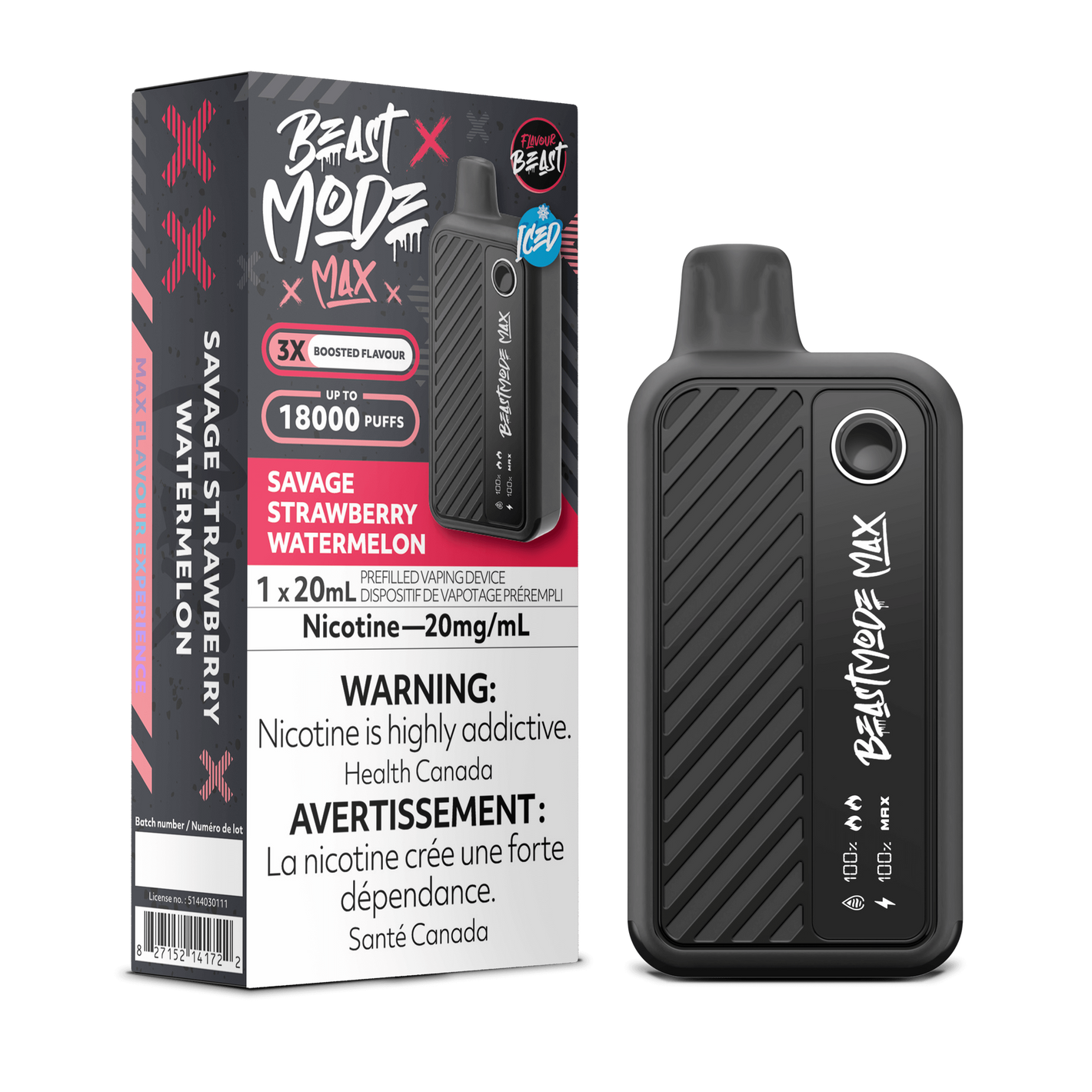 Flavour Beast Beast Mode Max - Savage Strawberry Watermelon