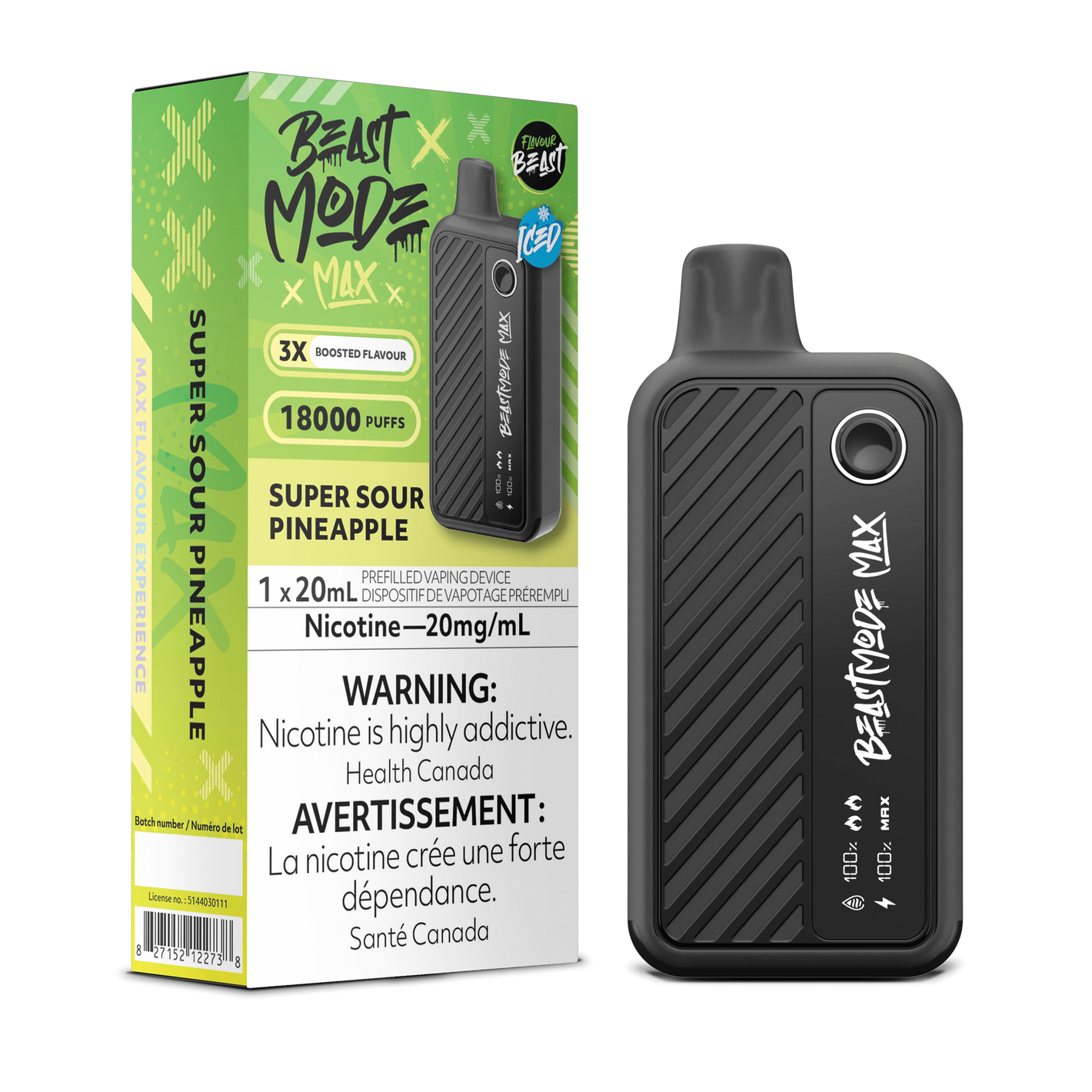 Flavour Beast Beast Mode Max - Super Sour Pineapple Iced