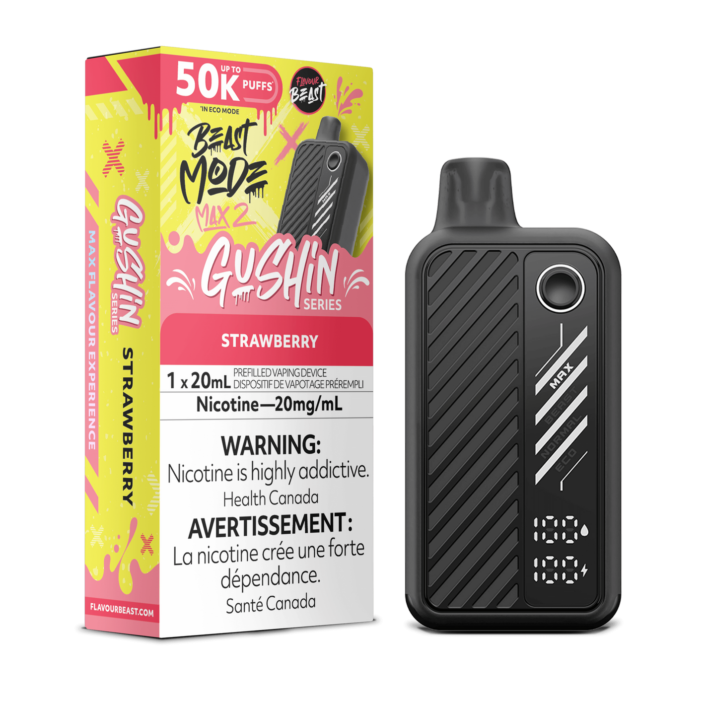 Flavour Beast Beast Mode Max 2 Disposable Vape - Gushin  Strawberry