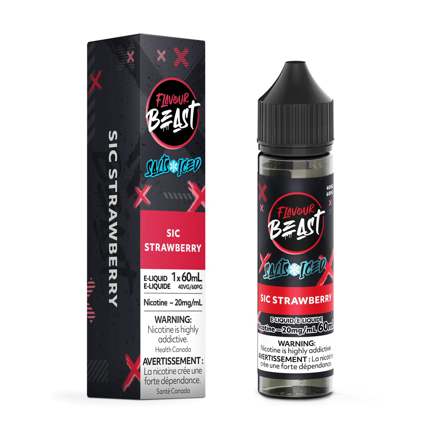 Flavour Beast Salts Iced Vape Juice - Sic Strawberry (60ml)