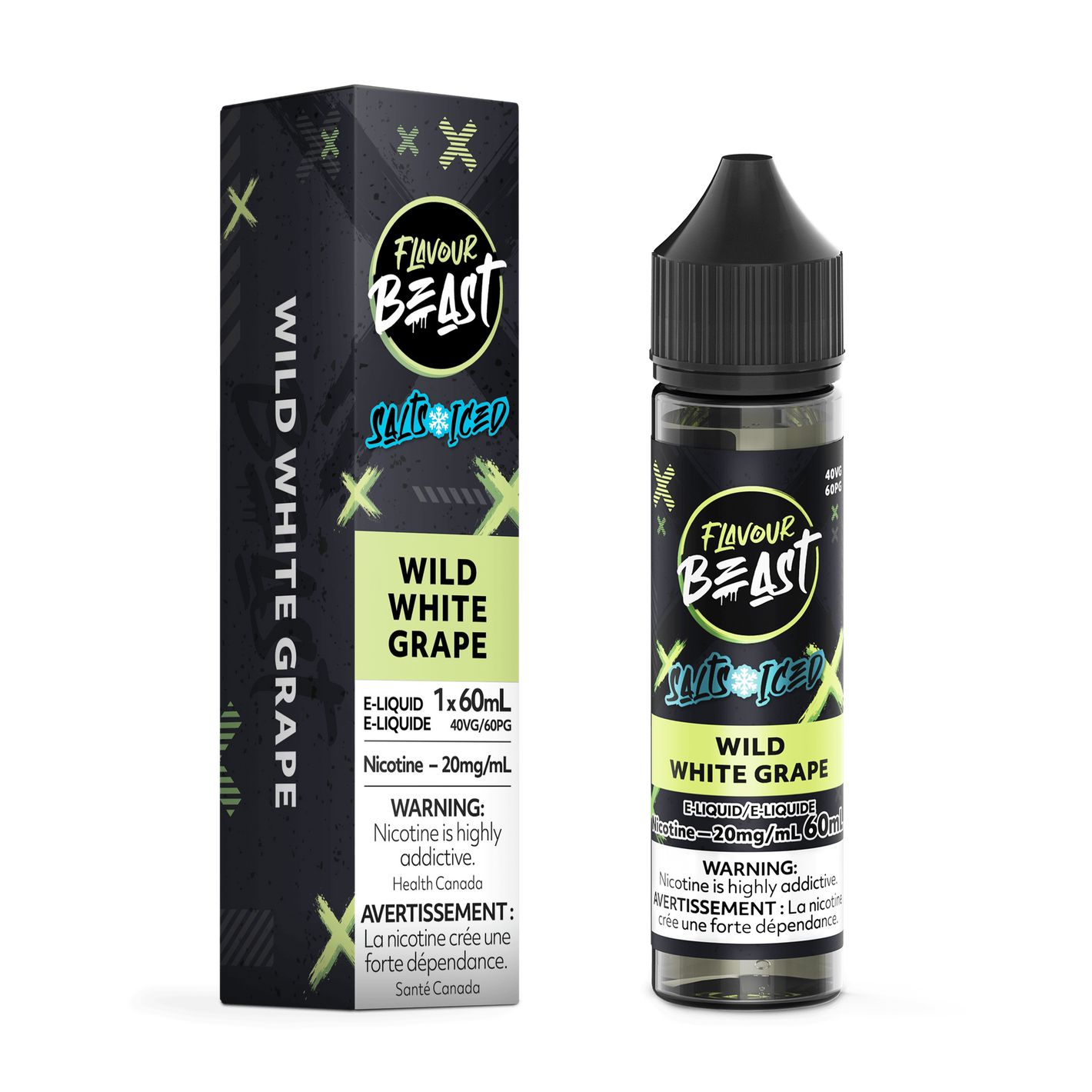 Flavour Beast ICE Salt Nic Vape Juice  - Wild White Grape (60ml)