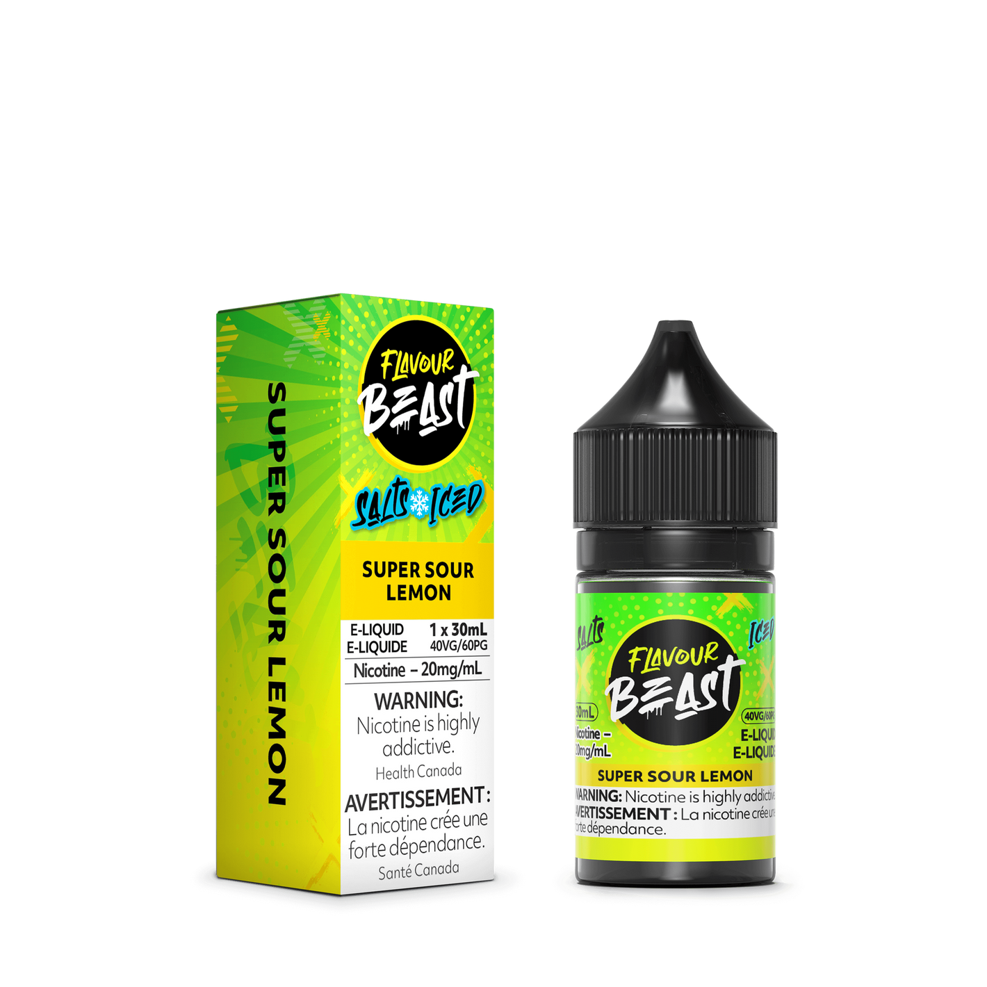 Flavour Beast ICE Salt Nic Vape Juice - Super Sour Lemon (30ml)