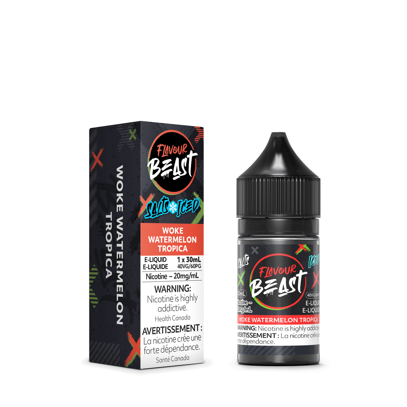 Flavour Beast ICE Salt Nic Vape Juice - Woke Watermelon Tropica (30ml)