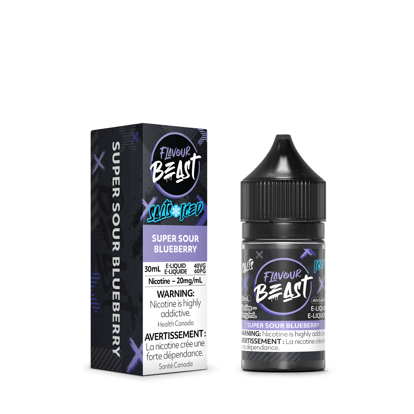 Flavour Beast ICE Salt Nic Vape Juice - Super Sour Blueberry (30ml)