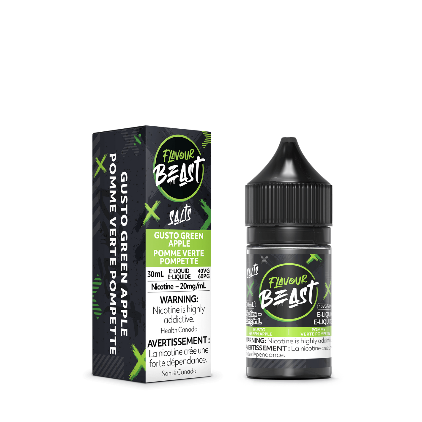 Flavour Beast Salt Nic Vape Juice - Gusto Green Apple (30ml)