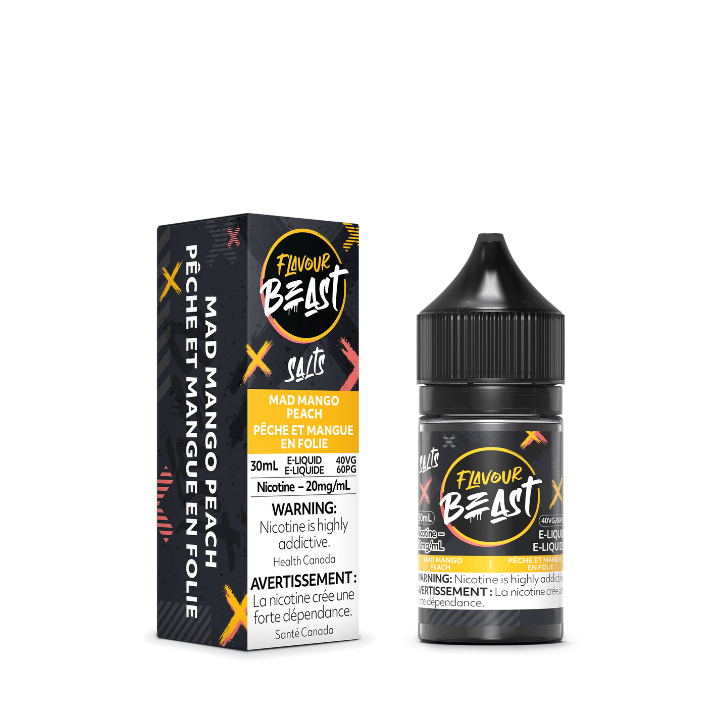 Flavour Beast Salt Nic Vape Juice - Mad Mango Peach (30ml)