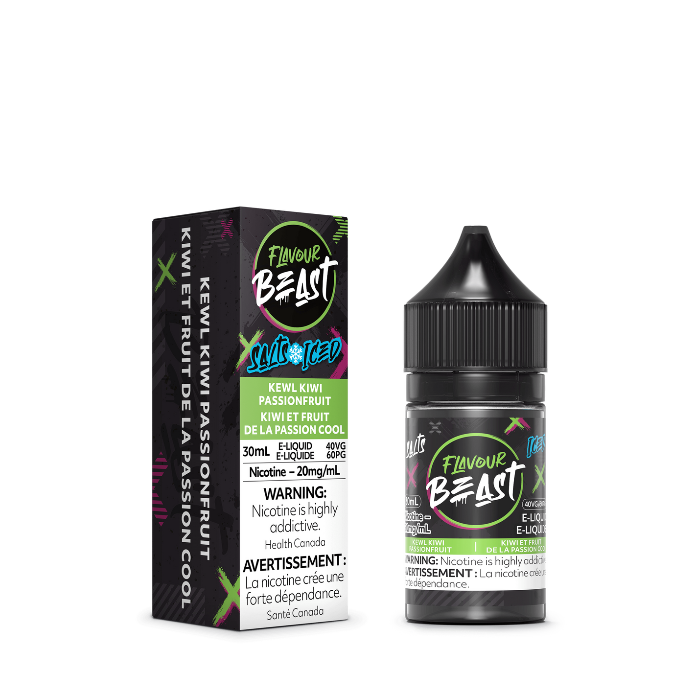 Flavour Beast ICE Salt Nic Vape Juice - Kewl Kiwi Passionfruit (30ml)