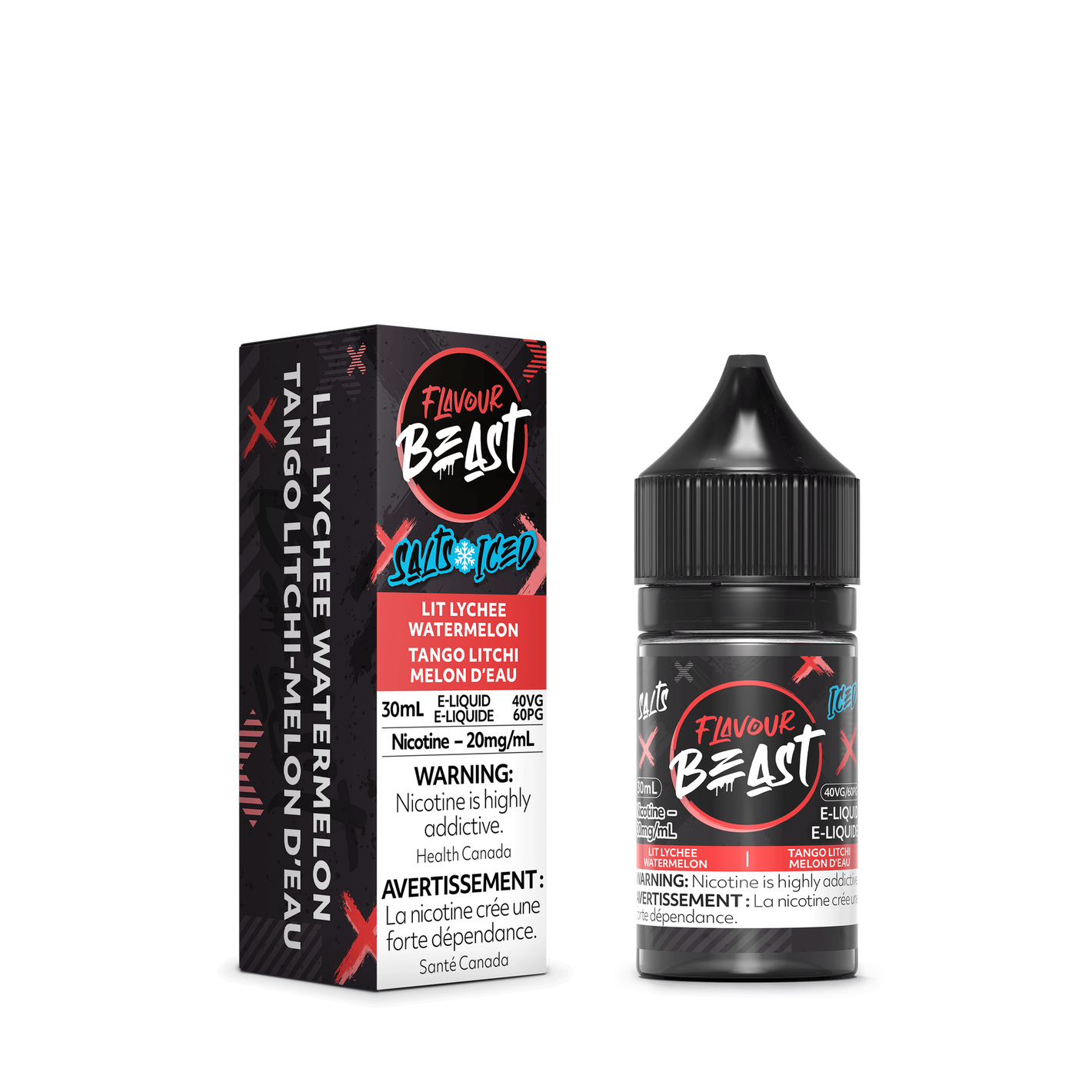 Flavour Beast ICE Salt Nic Vape Juice - Lit Lychee Watermelon (30ml)