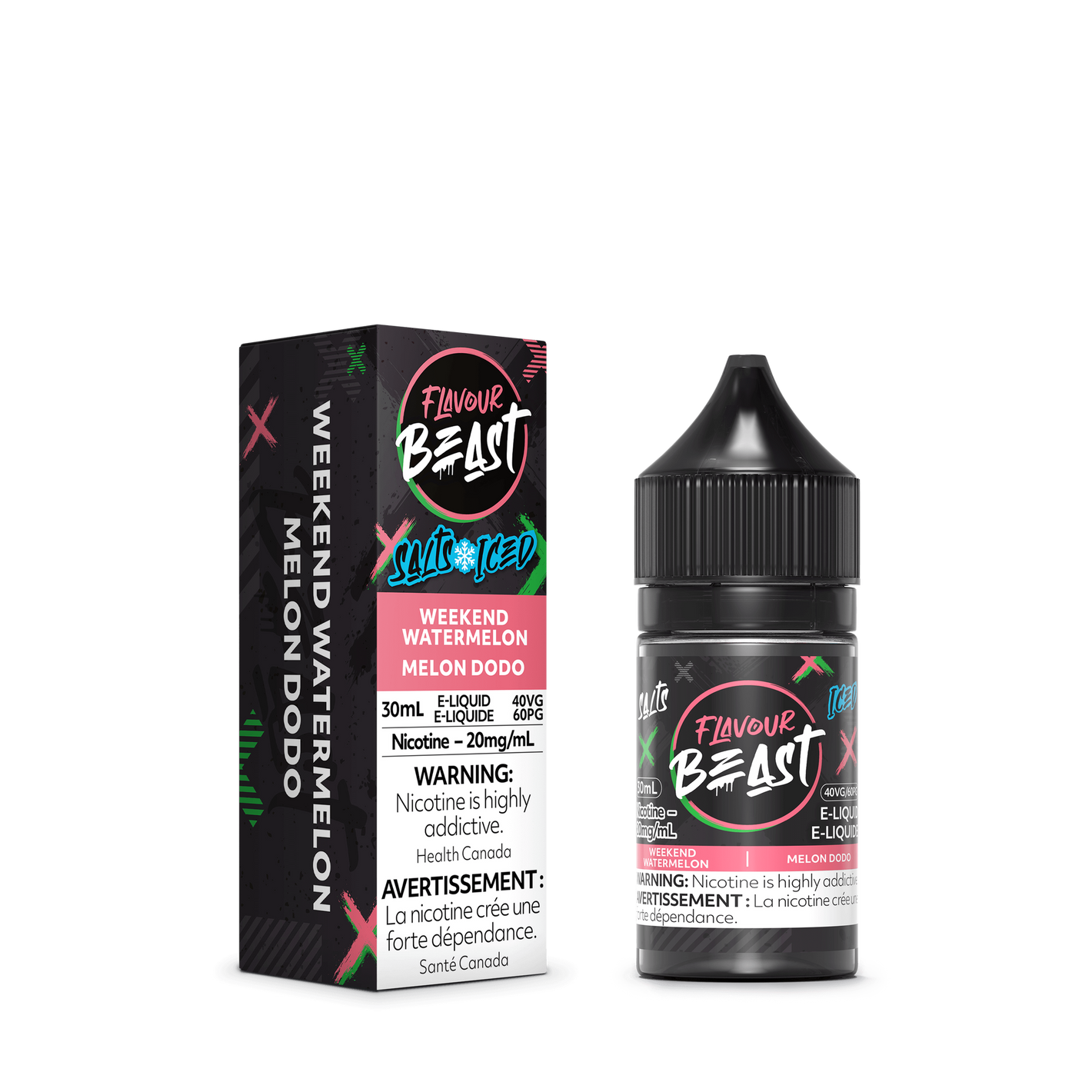 Flavour Beast ICE Salt Nic Vape Juice - Weekend Watermelon (30ml)