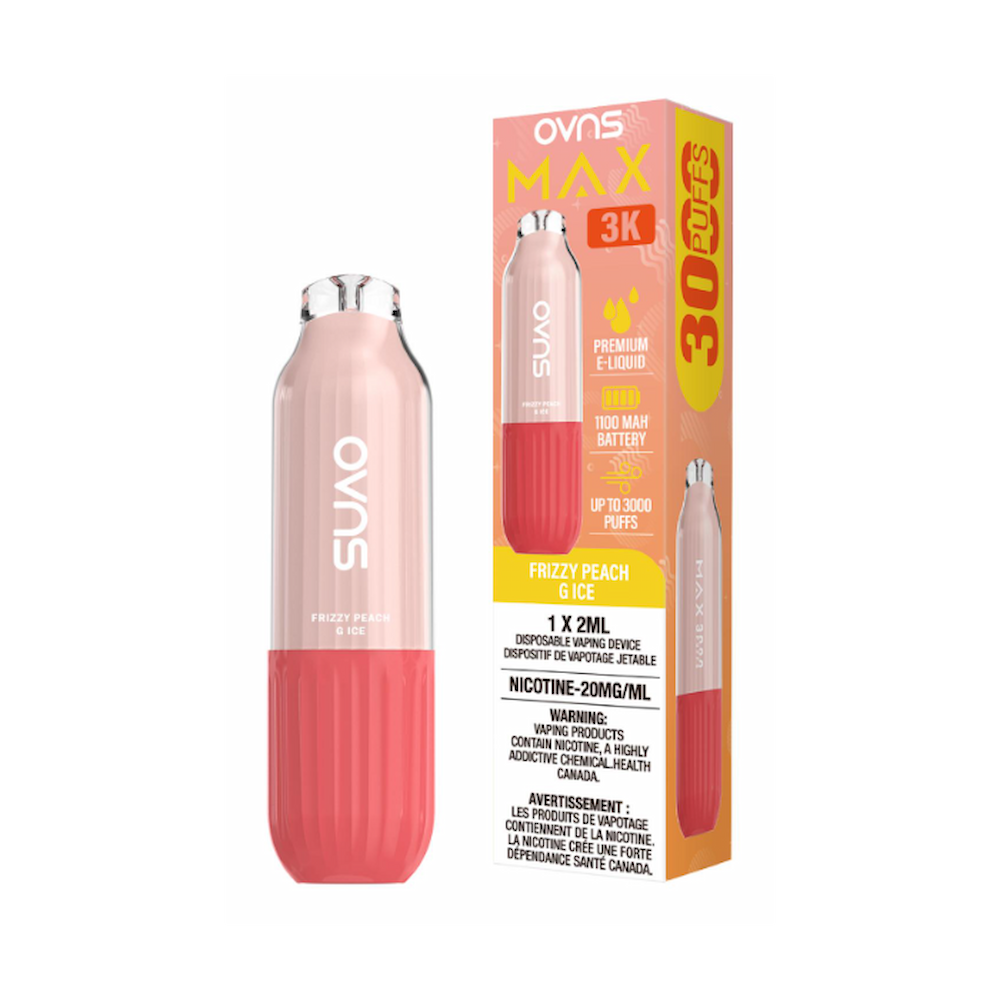 OVNS Max 3k Puffs Disposable Vape - Frizzy Peach G Ice