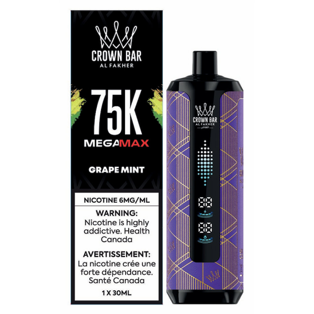 Al Fakher Crown Bar 75K Mega Max Disposable Vape - Grape Mint