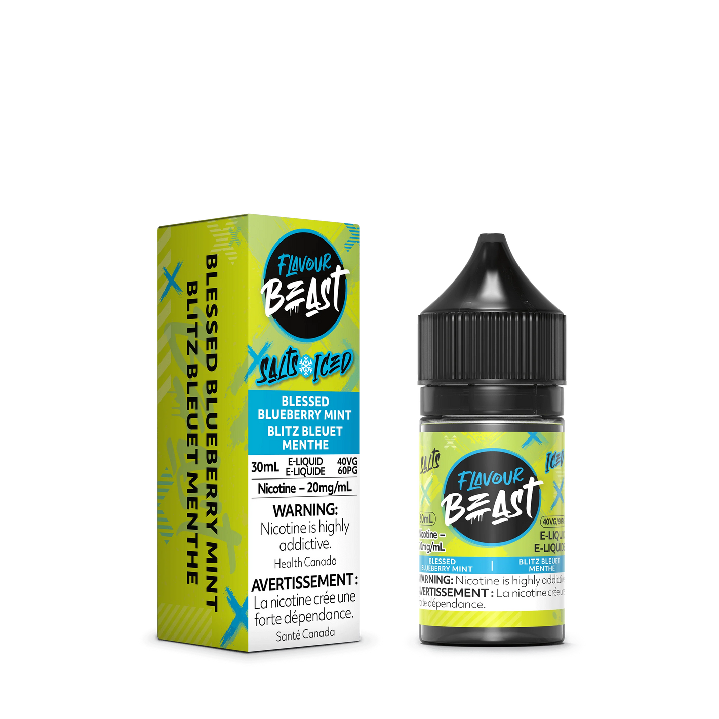 Flavour Beast ICE Salt Nic Vape Juice - Blessed Blueberry Mint (30ml)