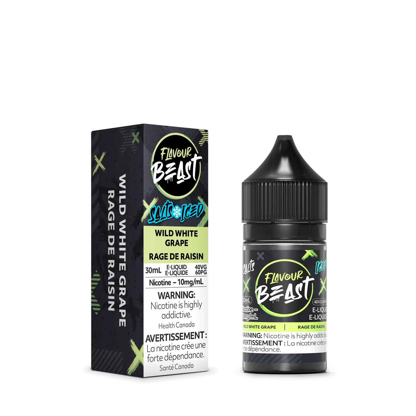 Flavour Beast ICE Salt Nic Vape Juice - Wild White Grape (30ml)