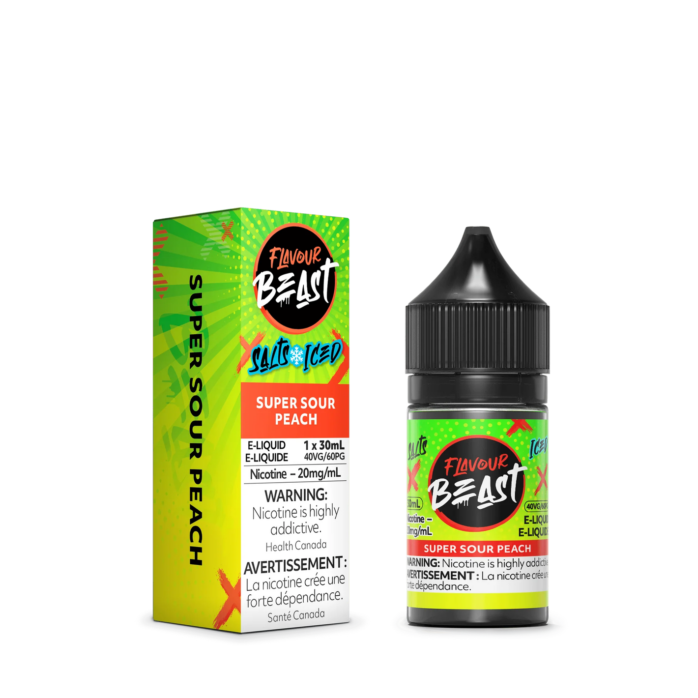 Flavour Beast ICE Salt Nic Vape Juice - Super Sour Peach (30ml)