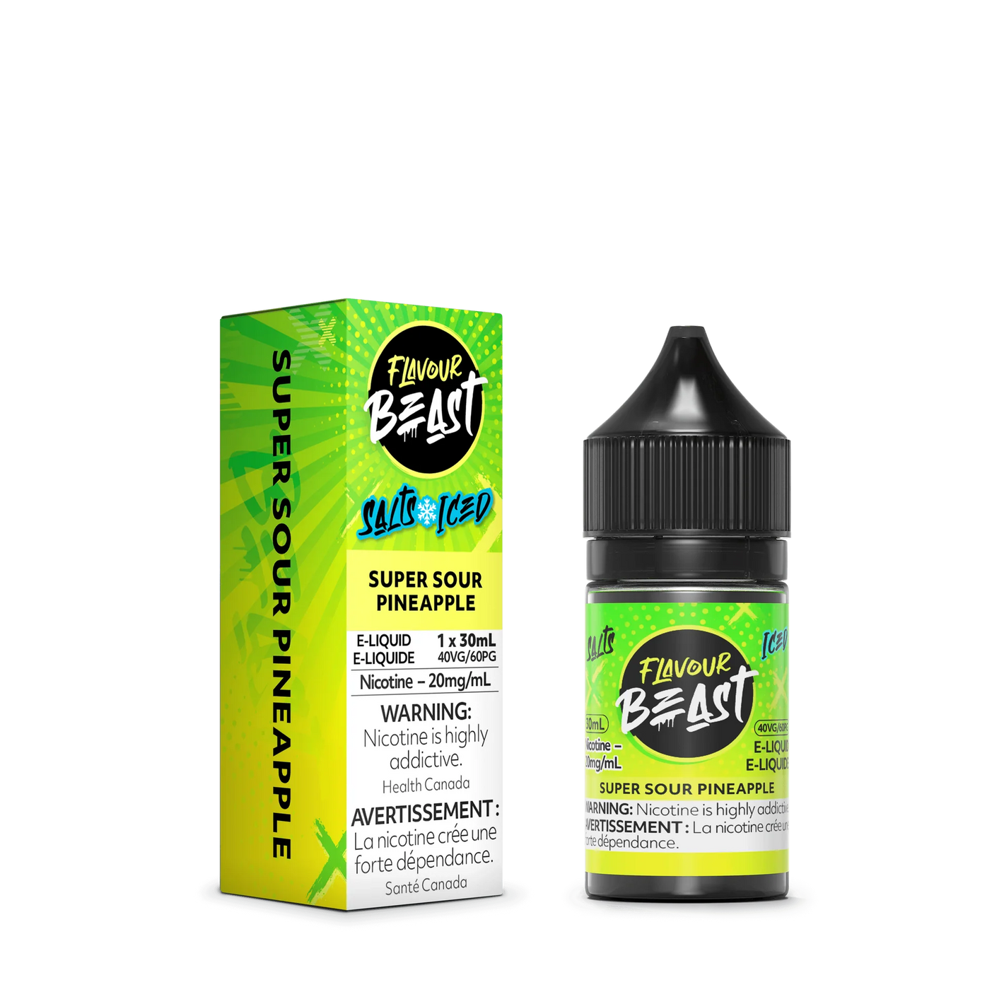 Flavour Beast ICE Salt Nic Vape Juice - Super Sour Pineapple (30ml)
