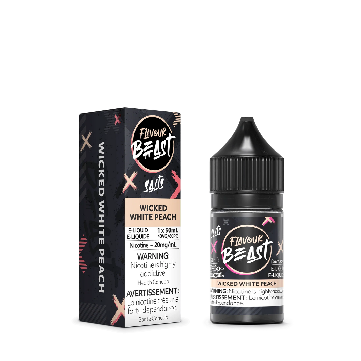 Flavour Beast Salt Nic Vape Juice - Wicked White Peach (30ml)
